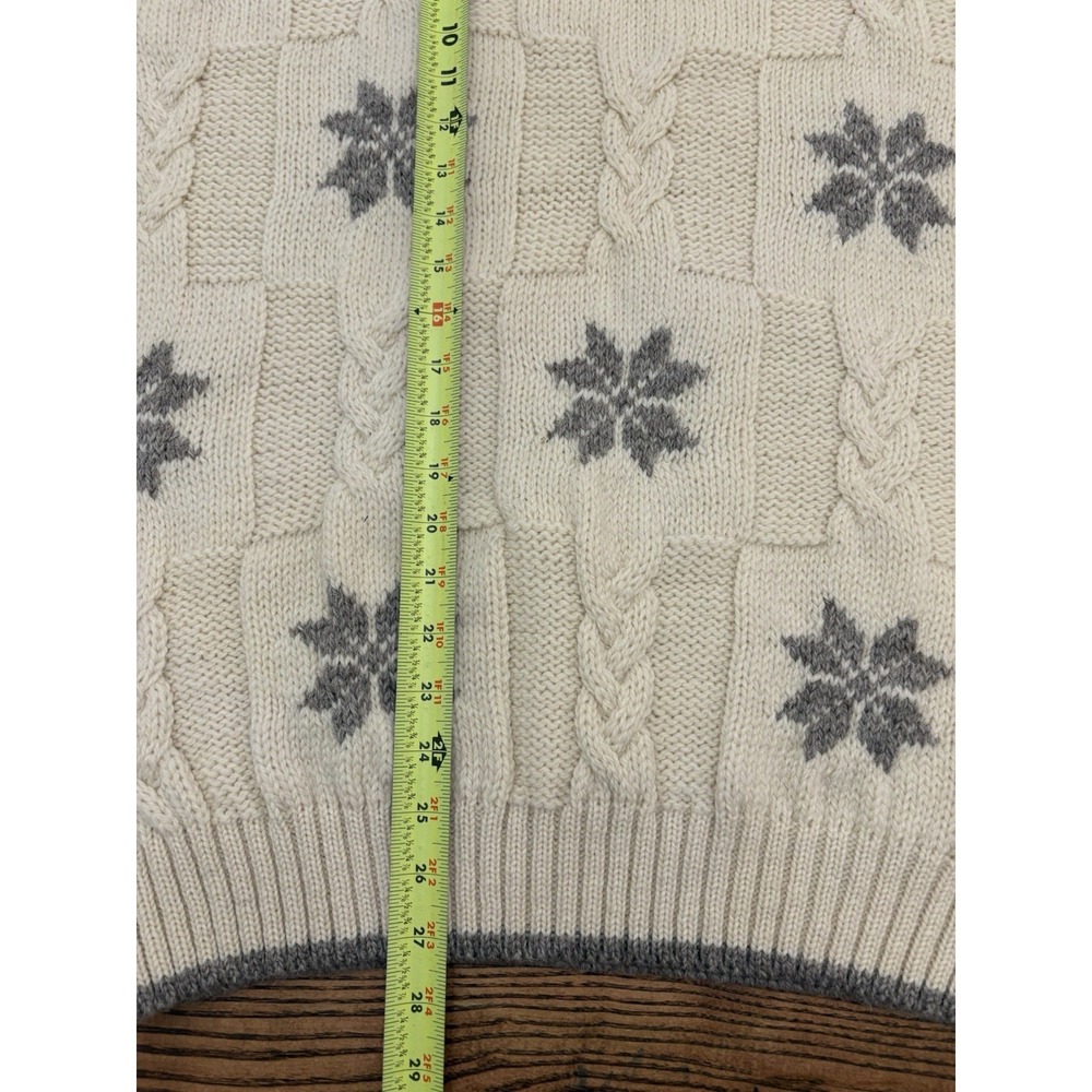 Vintage Lands End‎ Men's Large 100% Wool Cable Knit Fisherman Nordic Sweater - Picture 4 of 5